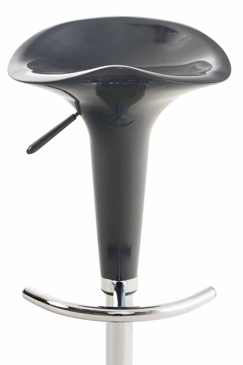 Tabouret de bar x1 avec repose-pieds assise pivotante en plastique gris et métal chromé 10_0005370