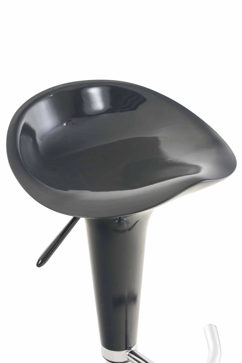 Tabouret de bar x1 avec repose-pieds assise pivotante en plastique gris et métal chromé 10_0005370