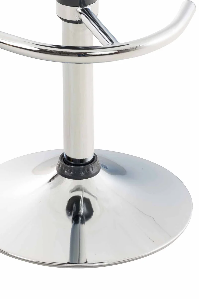 Tabouret de bar x1 avec repose-pieds assise pivotante en plastique gris et métal chromé 10_0005370