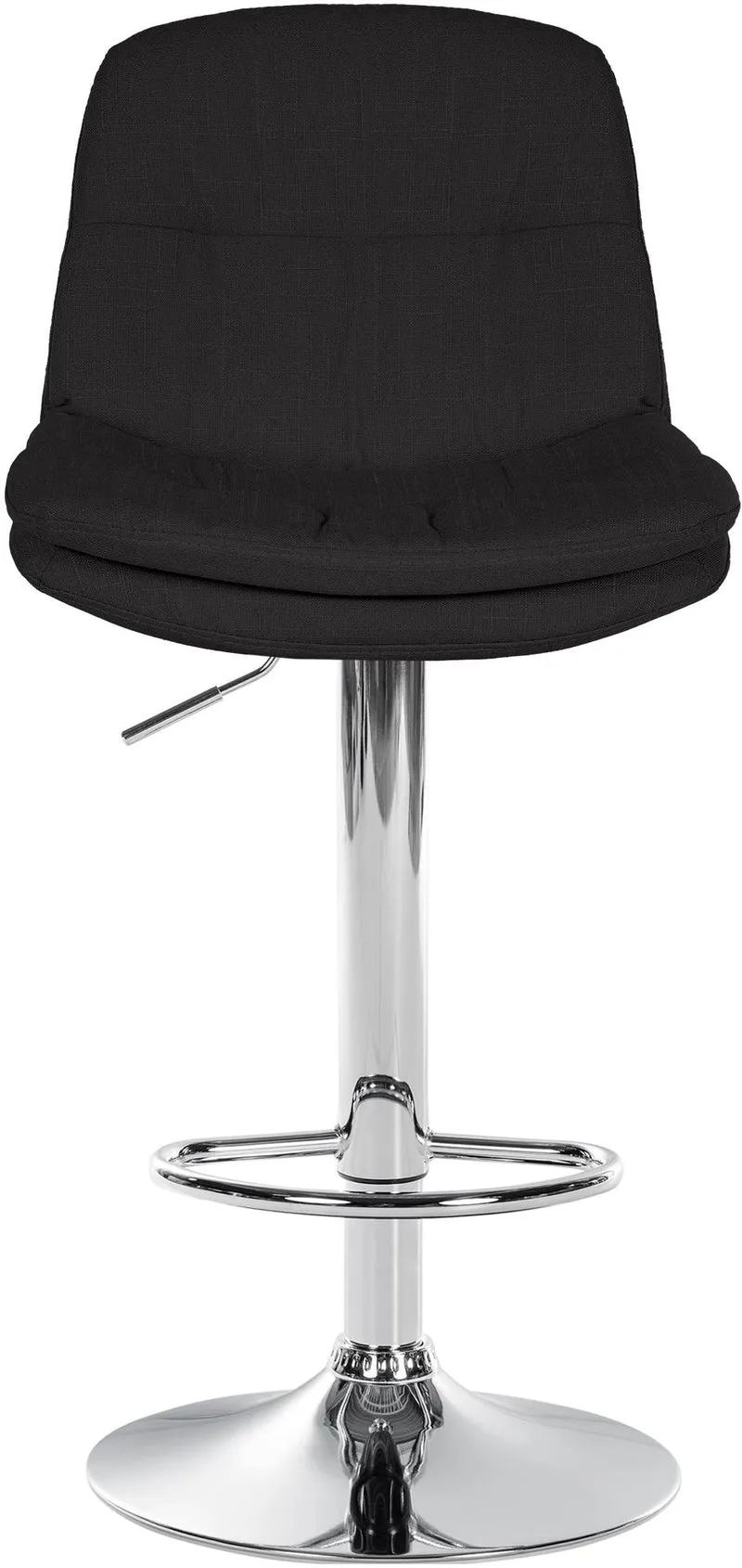 Tabouret chaise haute x1 pour cuisine et bar à assise moelleuse en tissu noir cadre en métal chromé 10_0005984