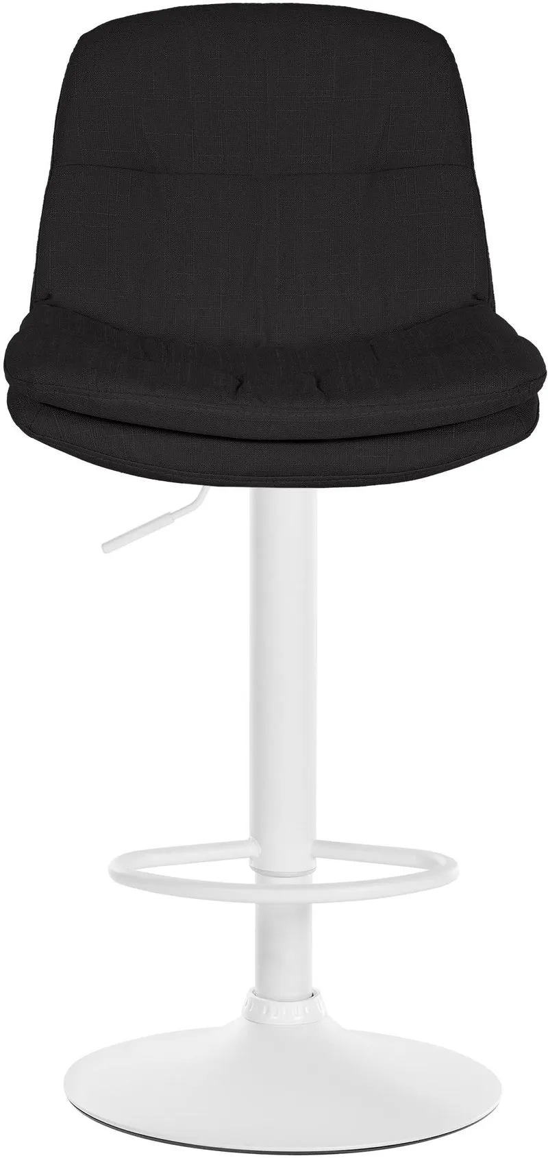 Tabouret chaise haute x1 pour cuisine et bar à assise moelleuse en tissu noir cadre en métal blanc 10_0005982