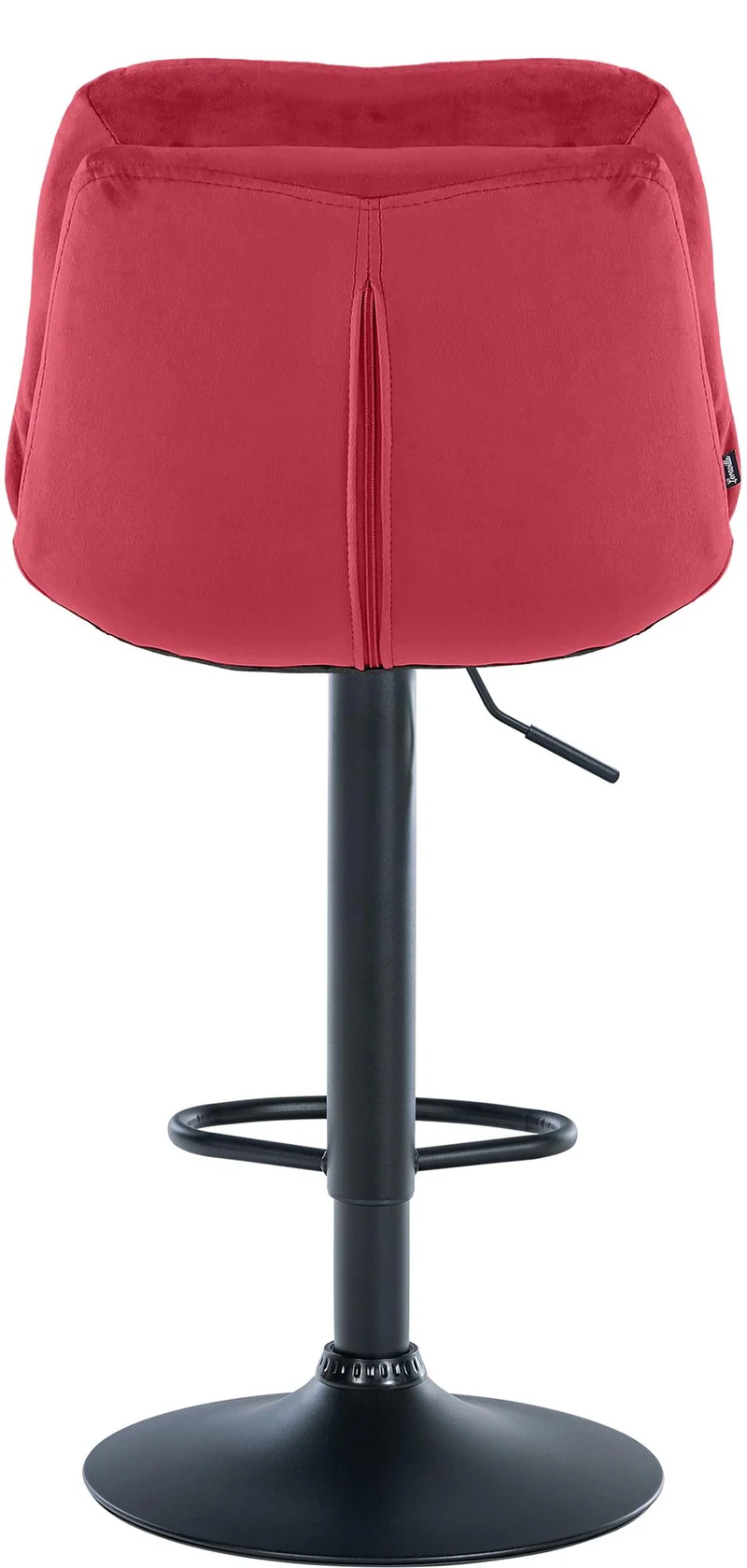 Tabouret chaise haute x1 pour cuisine et bar à assise moelleuse en velours rouge cadre en métal noir 10_0005920