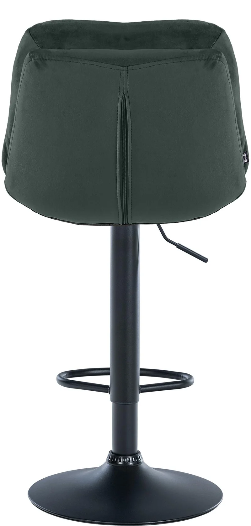 Tabouret chaise haute x1 pour cuisine et bar à assise moelleuse en velours vert cadre en métal noir 10_0005876