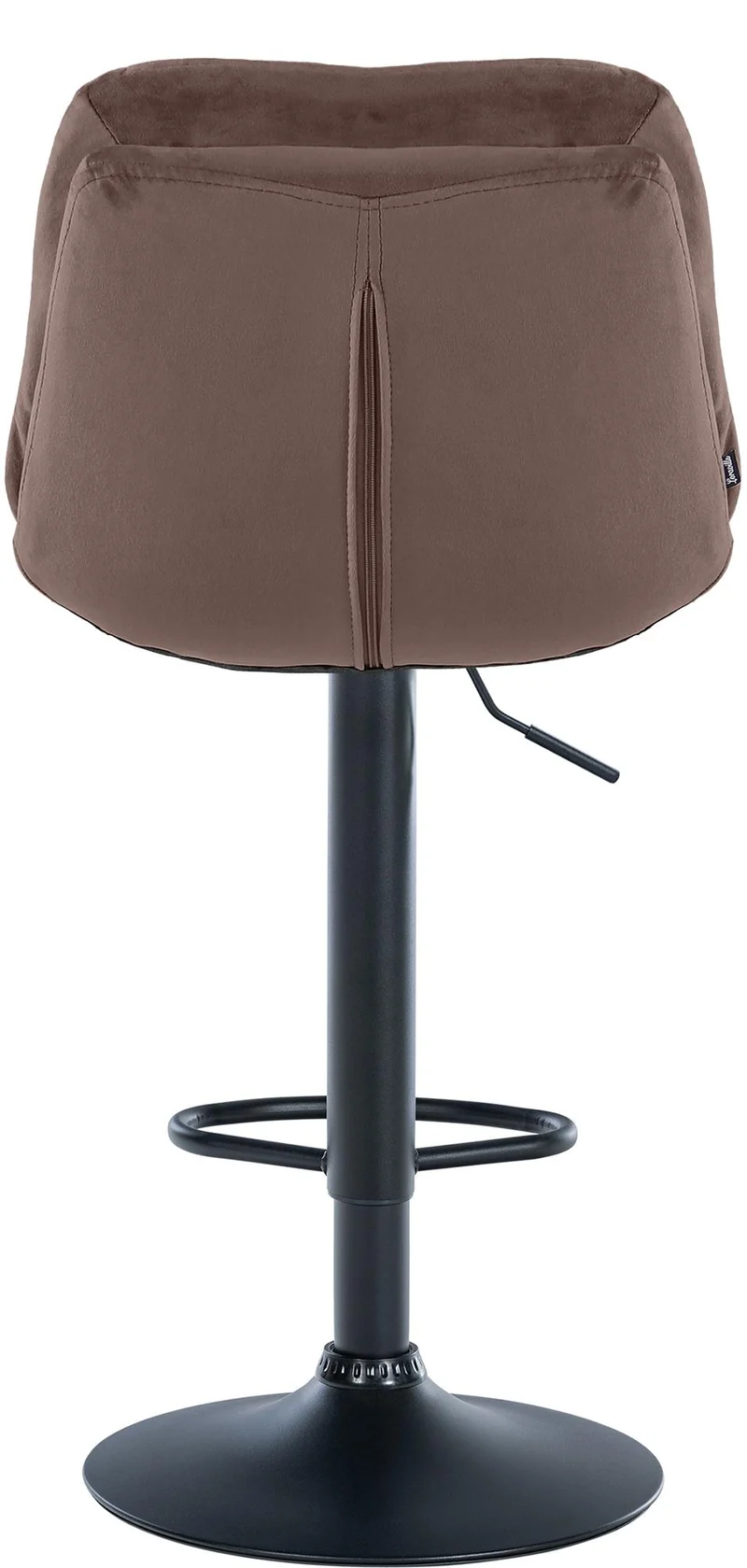 Tabouret chaise haute x1 pour cuisine et bar à assise moelleuse en velours marron cadre en métal noir 10_0005870