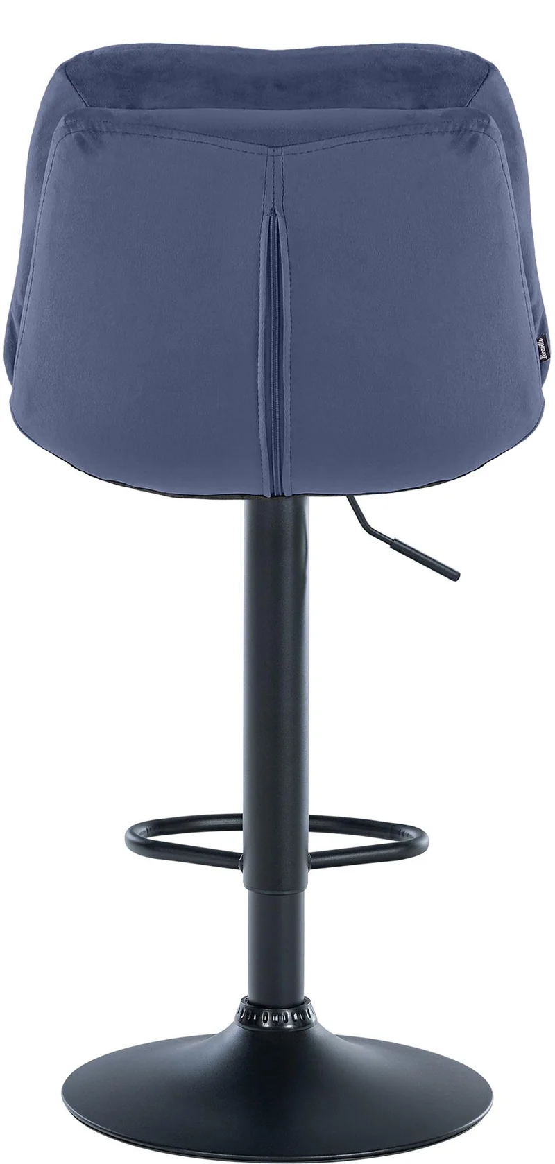 Tabouret chaise haute x1 pour cuisine et bar à assise moelleuse en velours bleu cadre en métal noir 10_0005865