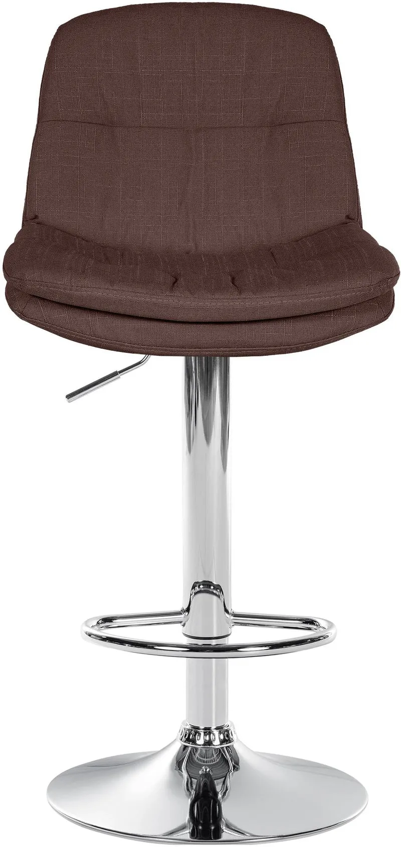 Tabouret chaise haute x1 pour cuisine et bar à assise moelleuse en tissu marron cadre en métal chromé 10_0005792