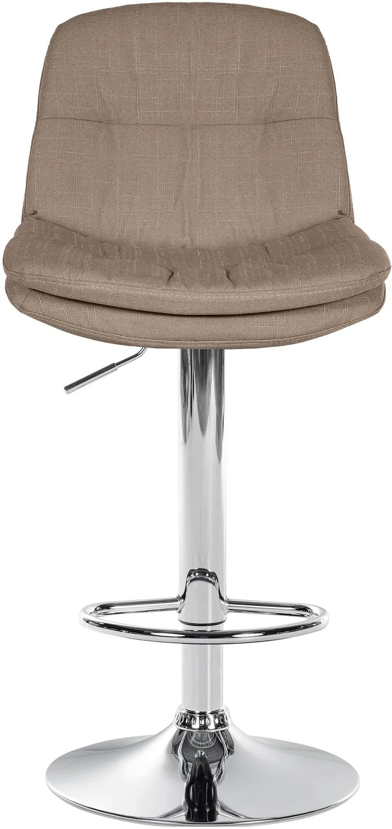 Tabouret chaise haute x1 pour cuisine et bar à assise moelleuse en tissu taupe cadre en métal chromé 10_0005700