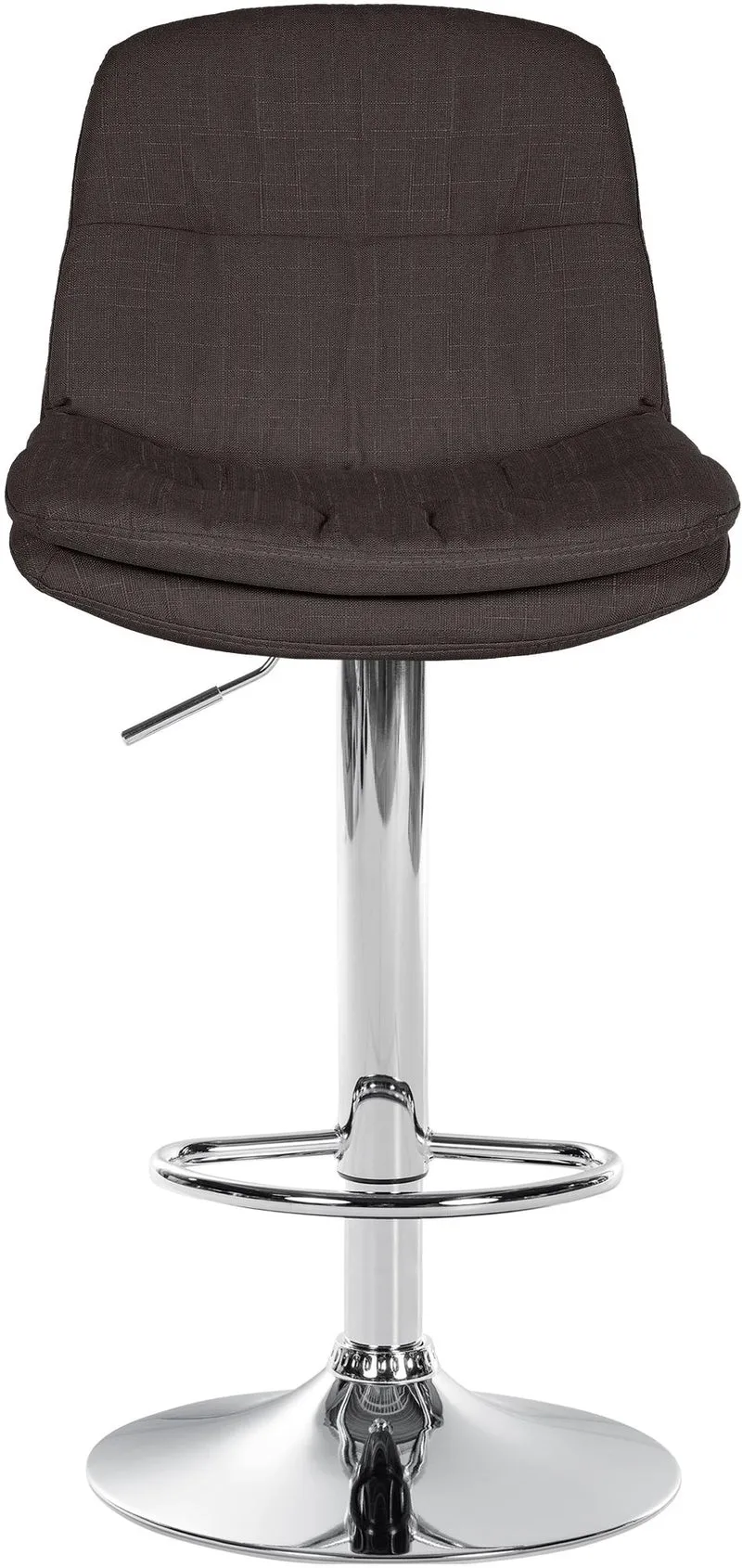 Tabouret chaise haute x1 pour cuisine et bar à assise moelleuse en tissu gris foncé cadre en métal chromé 10_0005699