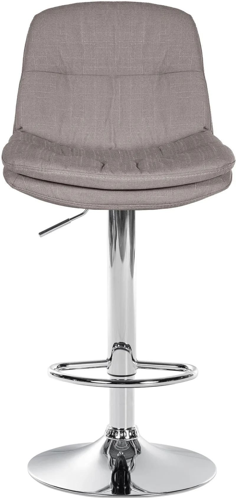 Tabouret chaise haute x1 pour cuisine et bar à assise moelleuse en tissu gris cadre en métal chromé 10_0005698