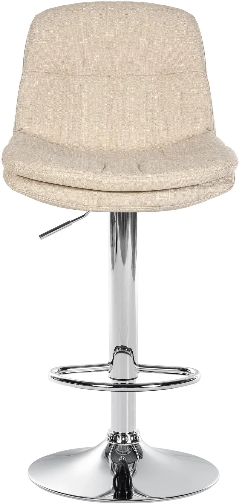 Tabouret chaise haute x1 pour cuisine et bar à assise moelleuse en tissu crème cadre en métal chromé 10_0005697