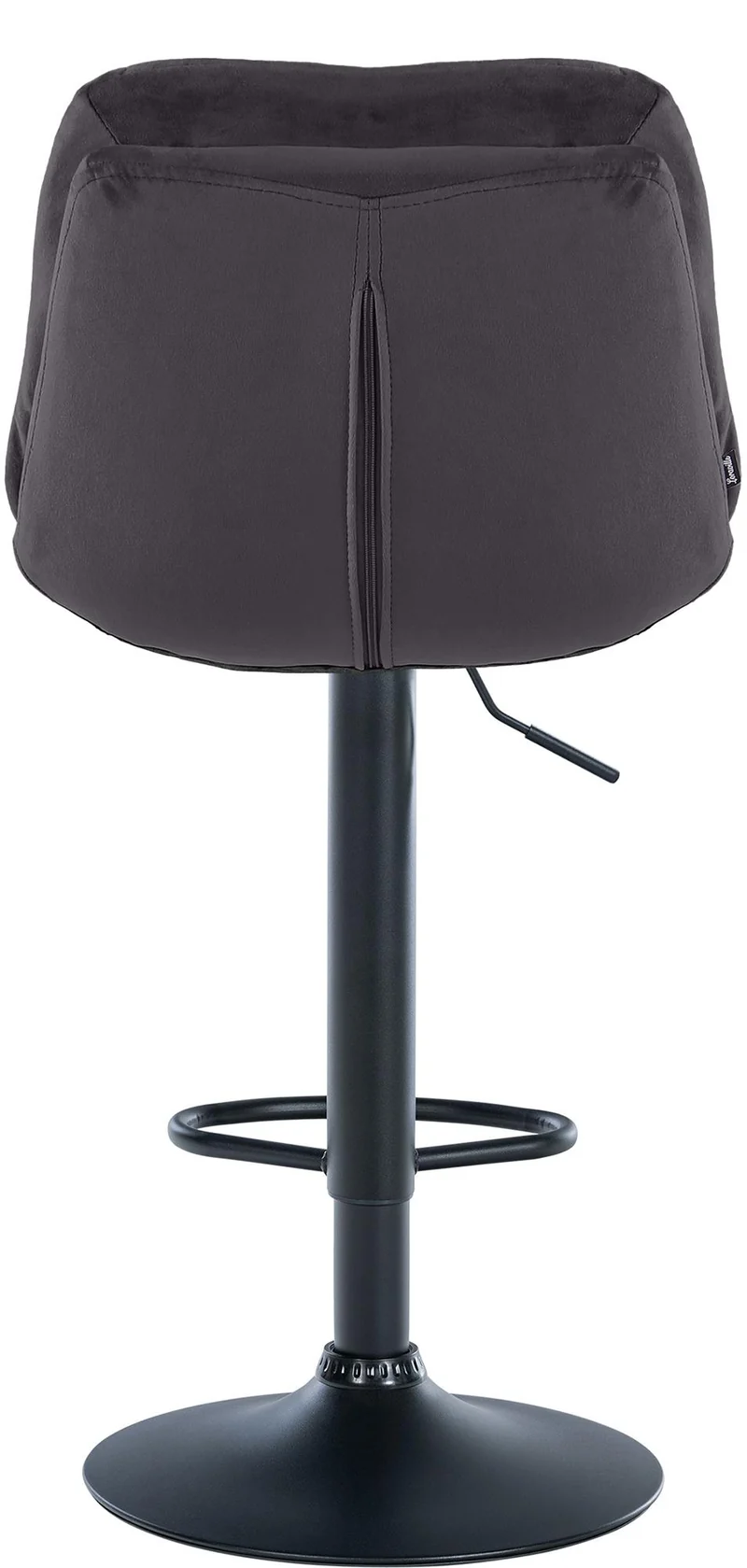 Tabouret chaise haute x1 pour cuisine et bar à assise moelleuse en velours noir cadre en métal noir 10_0005694
