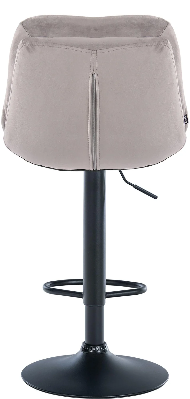 Tabouret chaise haute x1 pour cuisine et bar à assise moelleuse en velours gris cadre en métal noir 10_0005692