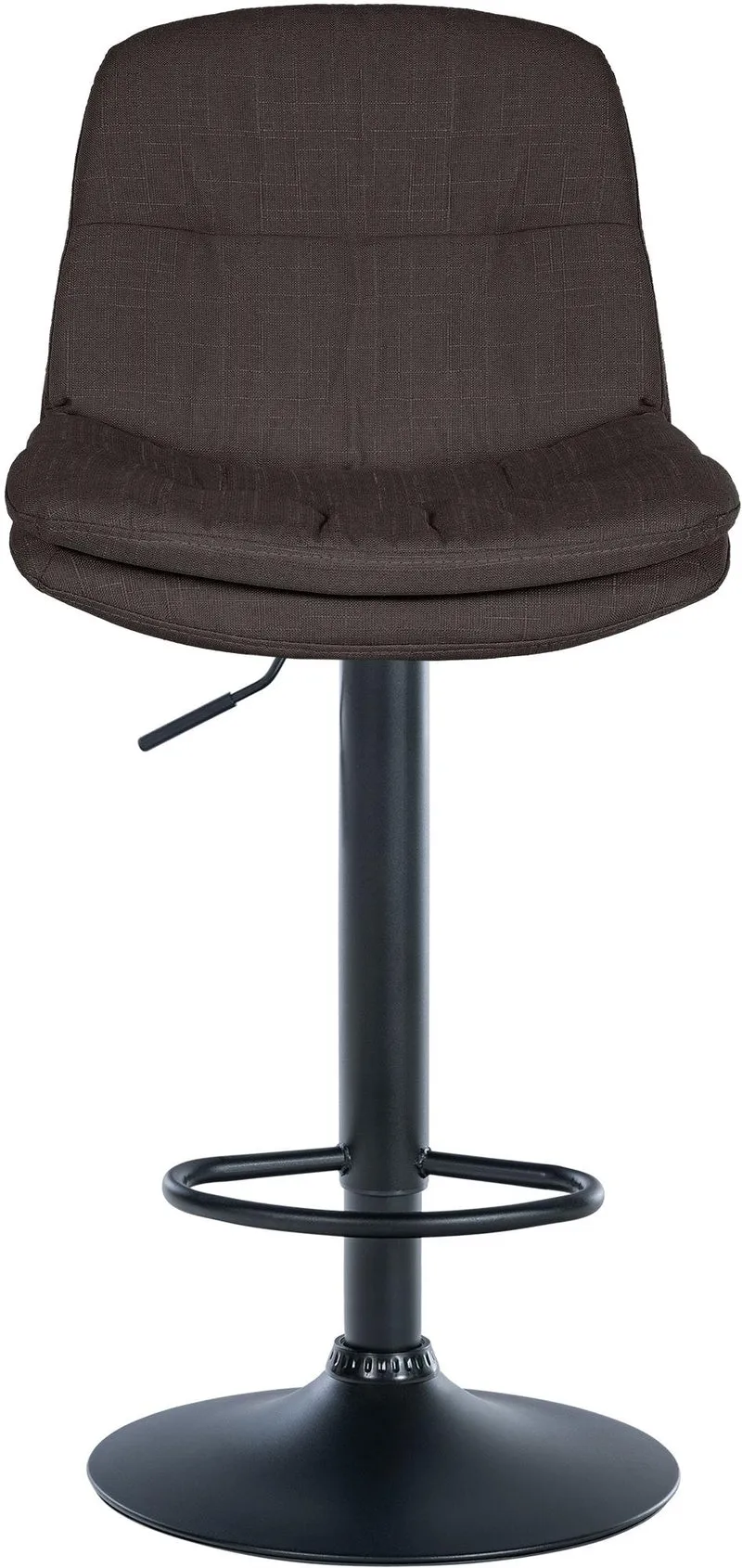 Tabouret chaise haute x1 pour cuisine et bar à assise moelleuse en tissu gris foncé cadre en métal noir 10_0005689