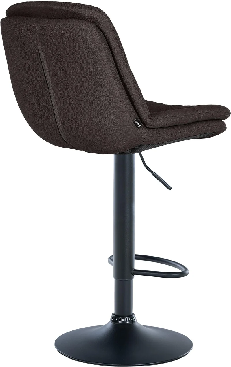 Tabouret chaise haute x1 pour cuisine et bar à assise moelleuse en tissu gris foncé cadre en métal noir 10_0005689