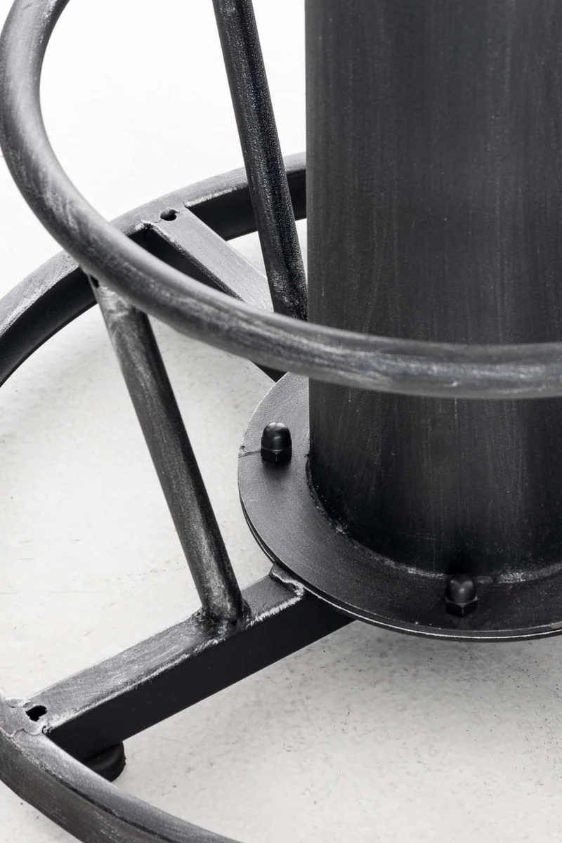 Table haute table de bar style industriel hauteur réglable 100-123 cm repose-pieds argenté TAB10024