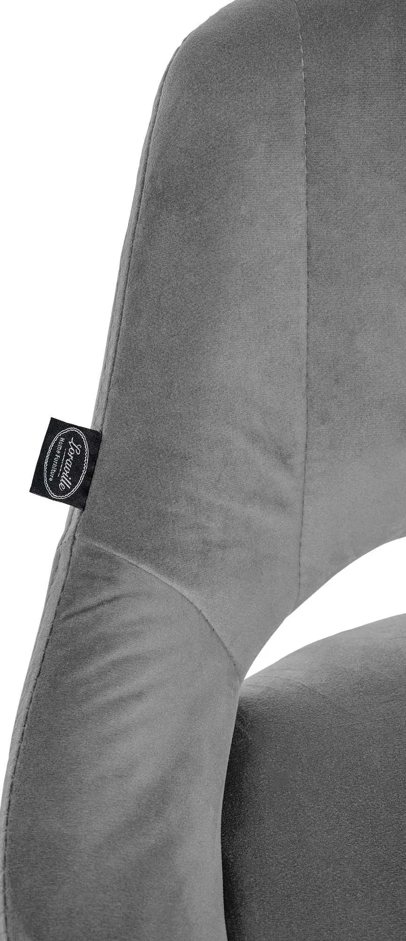Tabouret de bar x1 réglable en hauteur en velours gris foncé dossier ajouré et pied métal noir 10_0005737