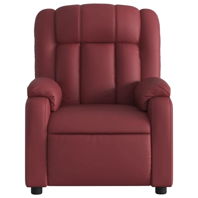 Fauteuil de relaxation TV fonction massage inclinable électrique en PVC rouge bordeaux DEC027239