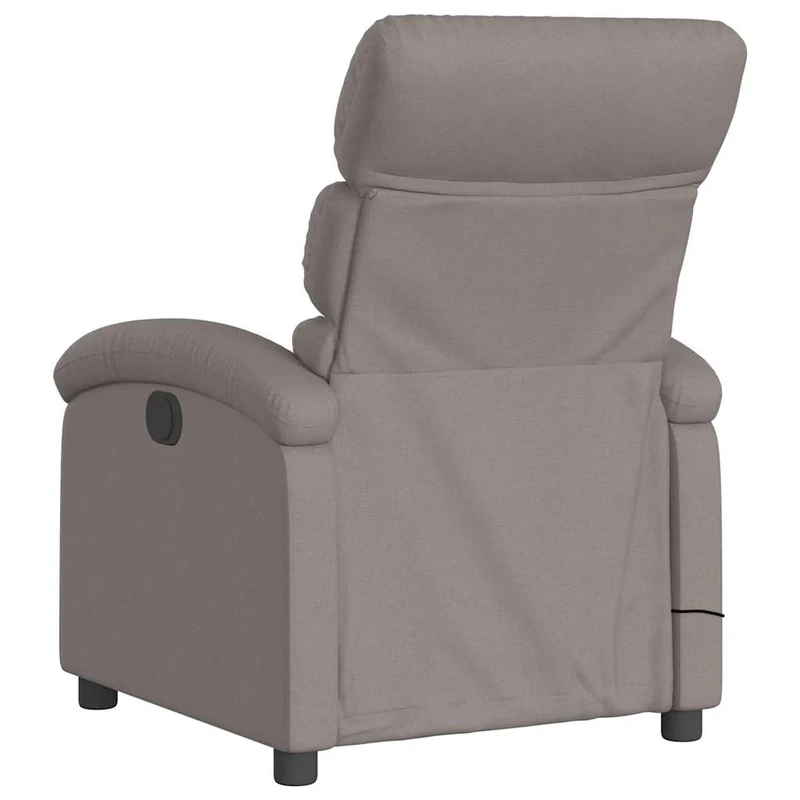 Fauteuil de relaxation TV fonction massage inclinable 6 points de massage en tissu taupe DEC027113