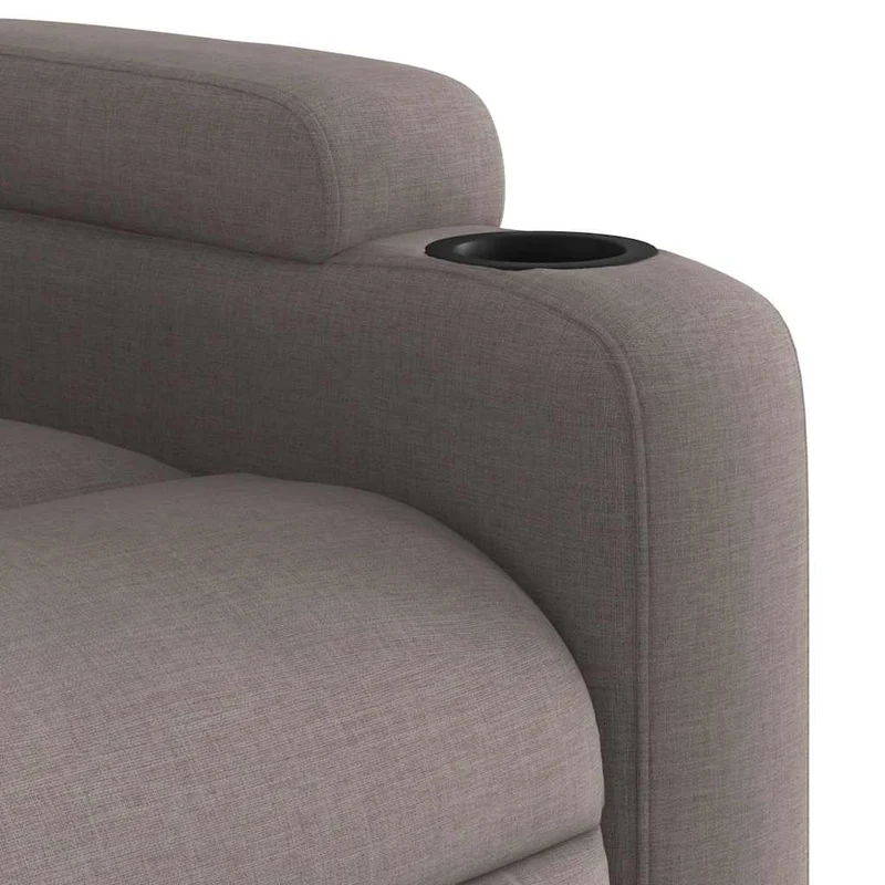Fauteuil de relaxation TV fonction massage inclinable 6 points de massage en tissu taupe DEC027106