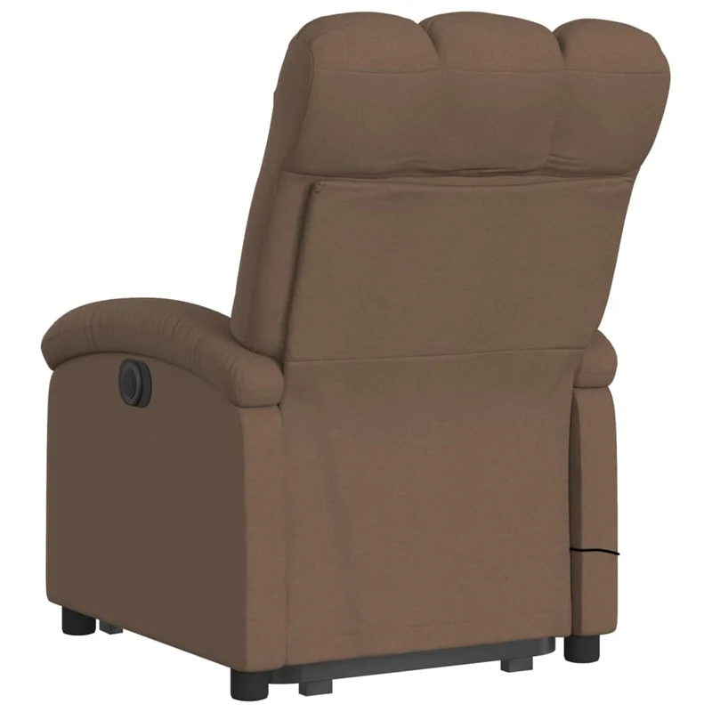 Fauteuil de relaxation TV fonction massage inclinable levage électrique en tissu marron DEC027009