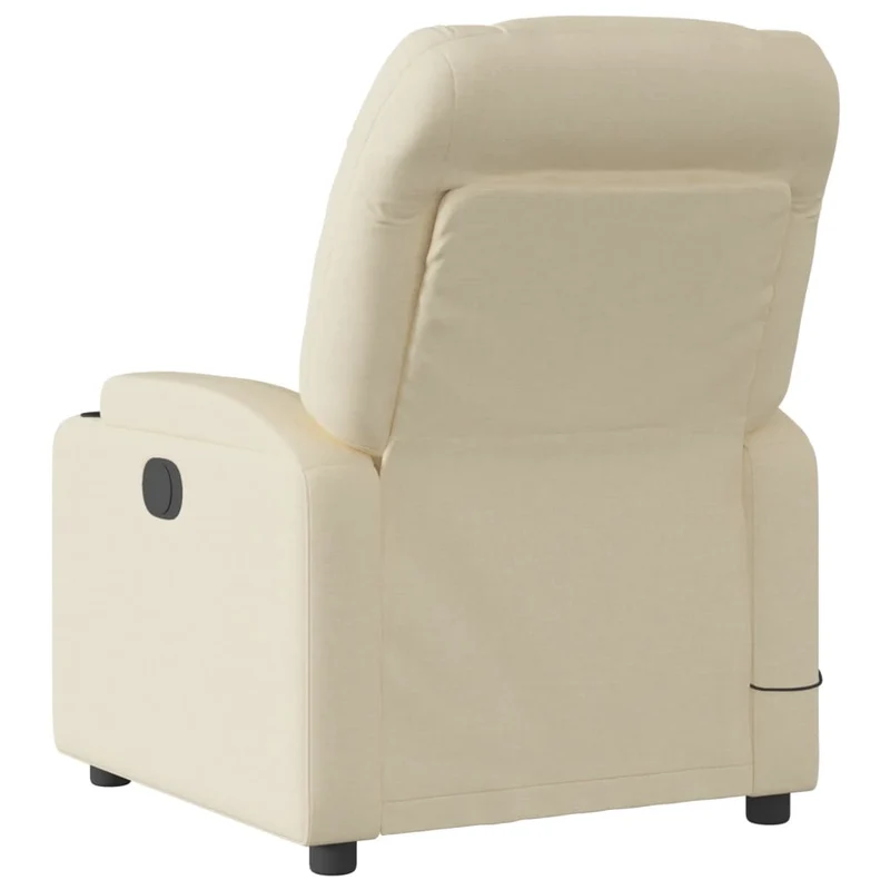 Fauteuil de relaxation TV fonction massage inclinable 6 points de massage en tissu crème DEC026886