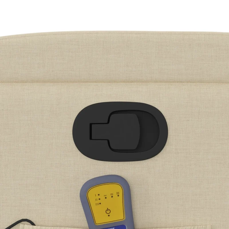 Fauteuil de relaxation TV fonction massage inclinable 6 points de massage en tissu crème DEC026886