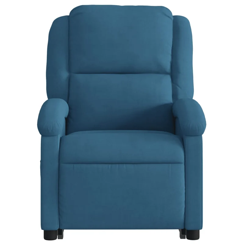 Fauteuil de relaxation TV fonction massage inclinable levage électrique en velours bleu DEC026872