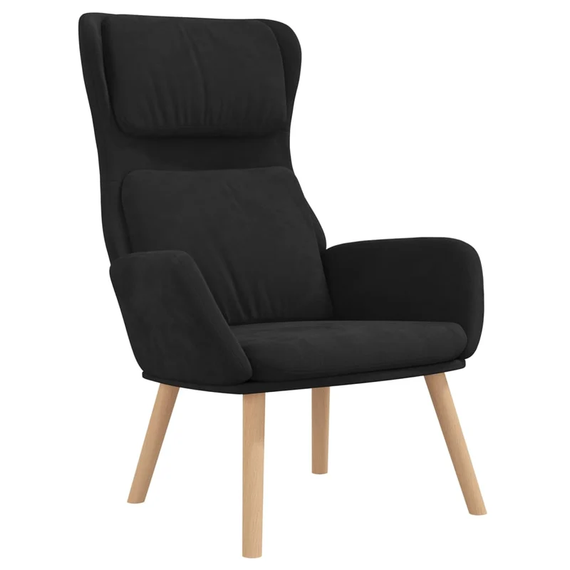Fauteuil lounge chaise de canapé design moderne en velours noir DEC026747