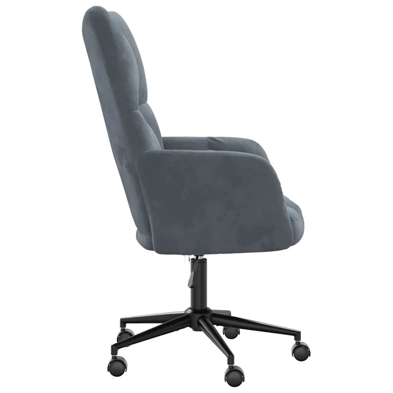 Fauteuil lounge chaise de canapé sur roulettes design moderne en velours gris foncé DEC026695