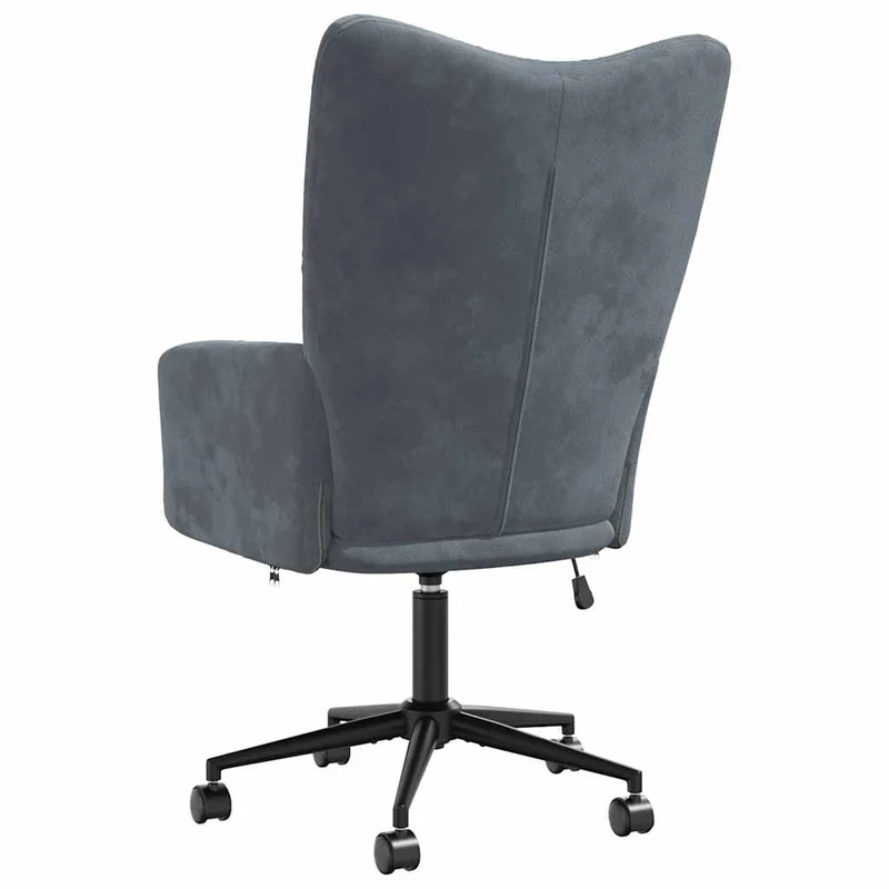 Fauteuil lounge chaise de canapé sur roulettes design moderne en velours gris foncé DEC026695