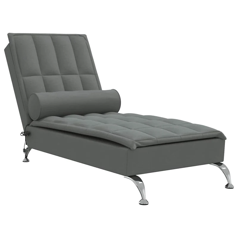 Méridienne chaise longue pour intérieur de massage avec traversin en tissu gris foncé DEC026149
