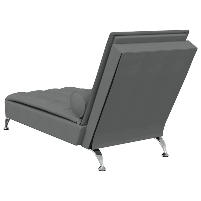 Méridienne chaise longue pour intérieur de massage avec traversin en tissu gris foncé DEC026149