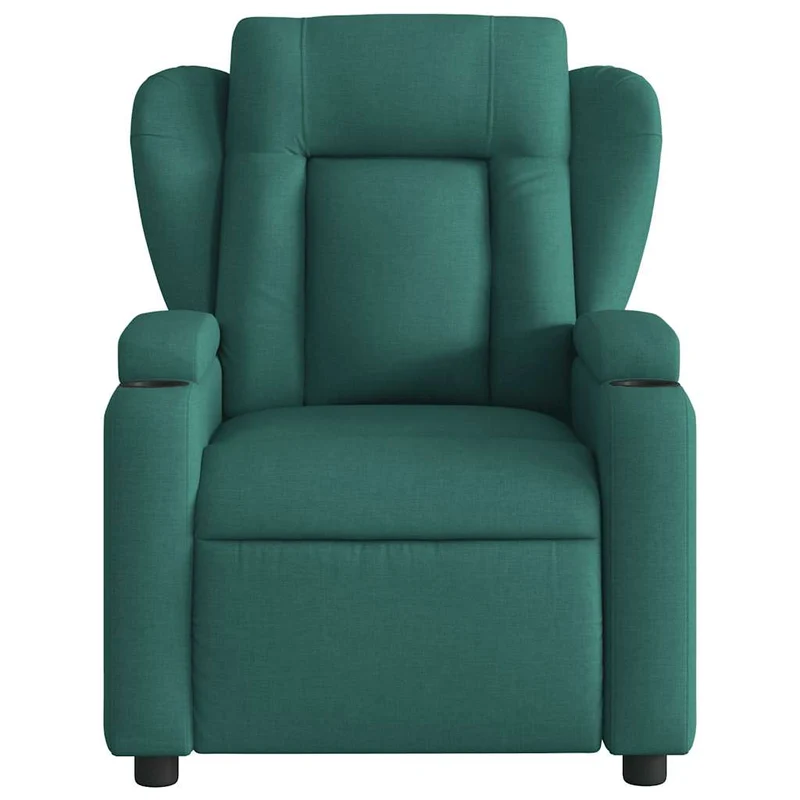 Fauteuil de relaxation TV fonction massage inclinable électrique 6 points de massage en tissu vert foncé DEC027281