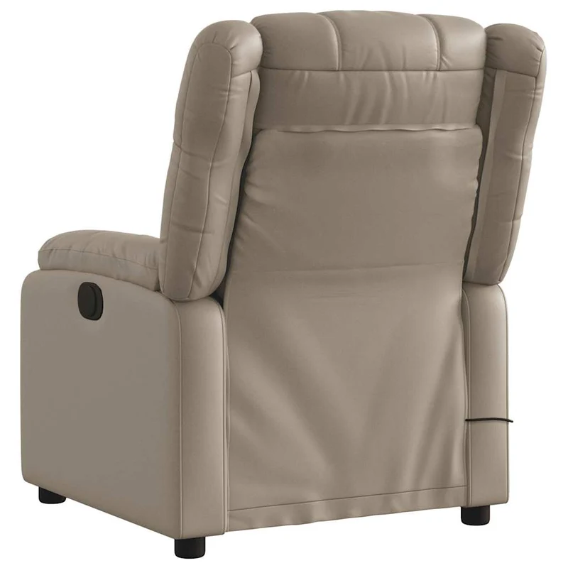 Fauteuil de relaxation TV fonction massage inclinable électrique 6 points de massage en PVC cappuccino DEC027142