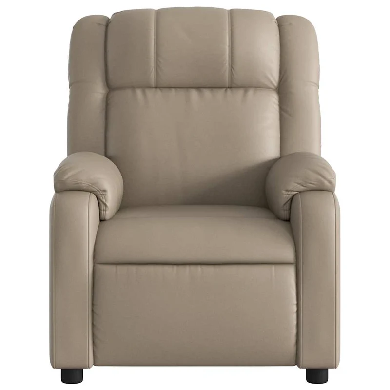 Fauteuil de relaxation TV fonction massage inclinable électrique 6 points de massage en PVC cappuccino DEC027142