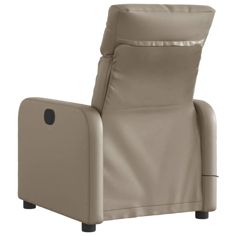 Fauteuil de relaxation TV fonction massage inclinable électrique 6 points de massage en PVC cappuccino DEC027139