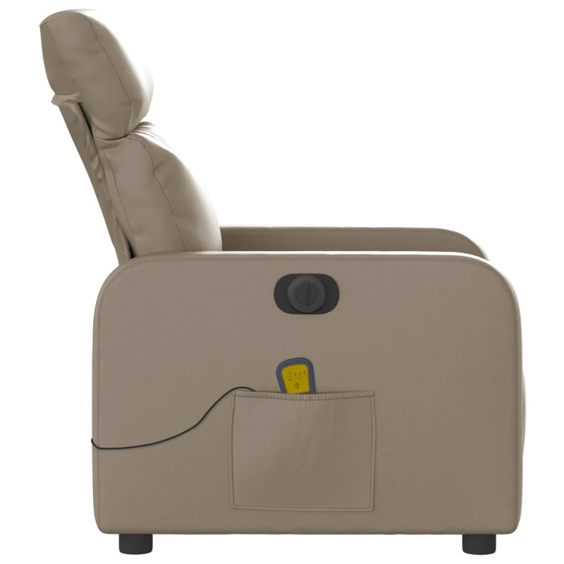 Fauteuil de relaxation TV fonction massage inclinable électrique 6 points de massage en PVC cappuccino DEC027139