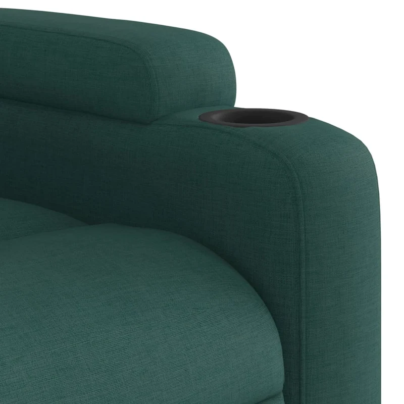 Fauteuil de relaxation TV fonction massage inclinable 6 points de massage en tissu vert foncé DEC027126