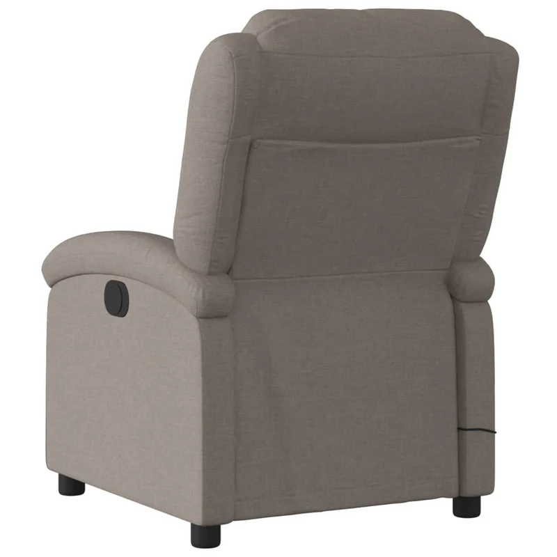 Fauteuil de relaxation TV fonction massage inclinable 6 points de massage en tissu taupe DEC027107