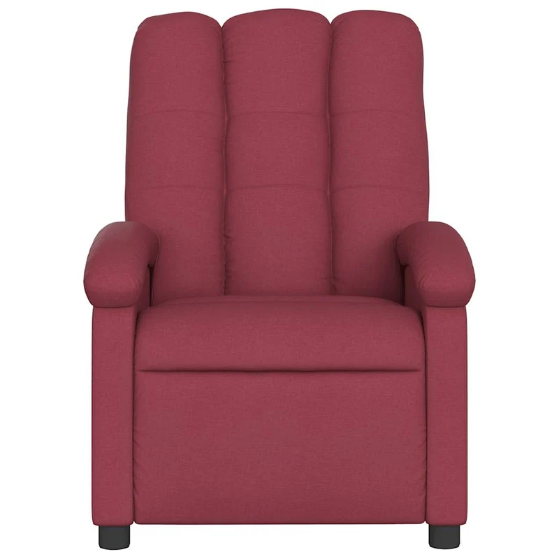 Fauteuil de relaxation TV fonction massage inclinable 6 points de massage en tissu rouge bordeaux DEC027092