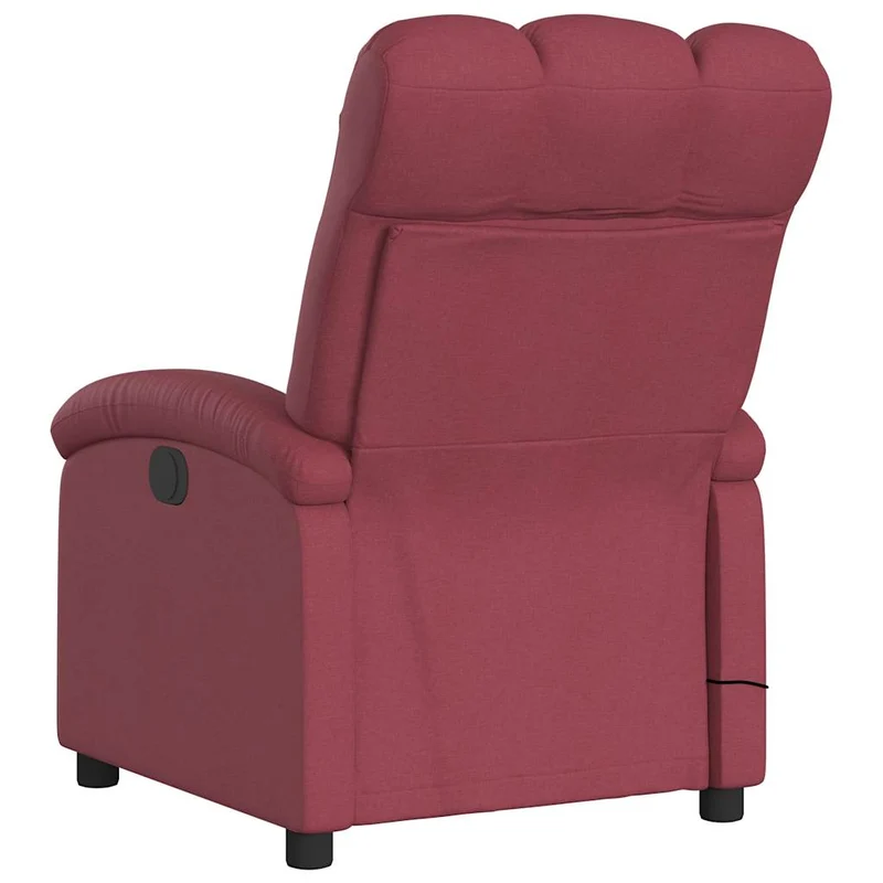 Fauteuil de relaxation TV fonction massage inclinable 6 points de massage en tissu rouge bordeaux DEC027092