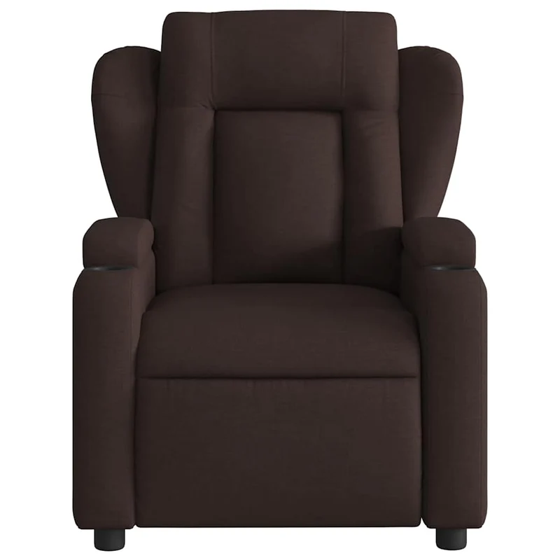Fauteuil de relaxation TV fonction massage inclinable électrique 6 points de massage en tissu marron foncé DEC027192