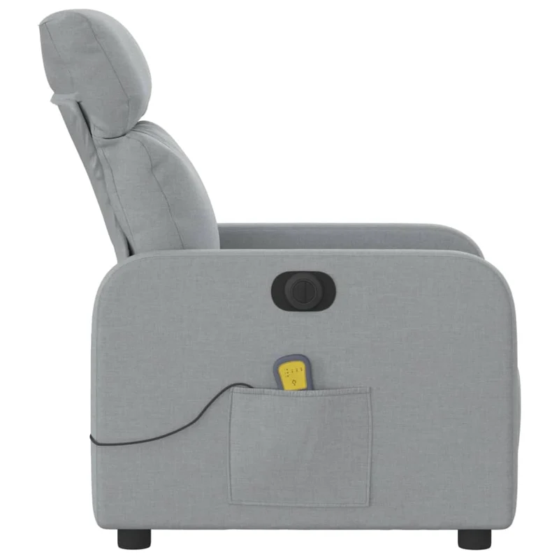 Fauteuil de relaxation TV fonction massage inclinable électrique 6 points de massage en tissu gris clair DEC027167