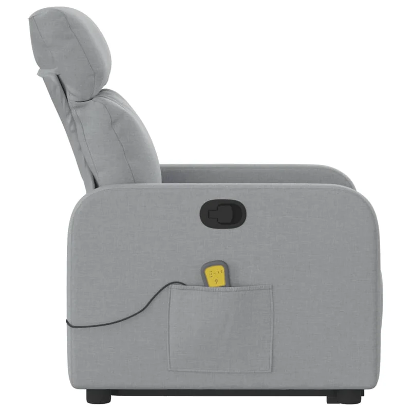Fauteuil de relaxation TV fonction massage inclinable levage électrique en tissu gris clair DEC026923