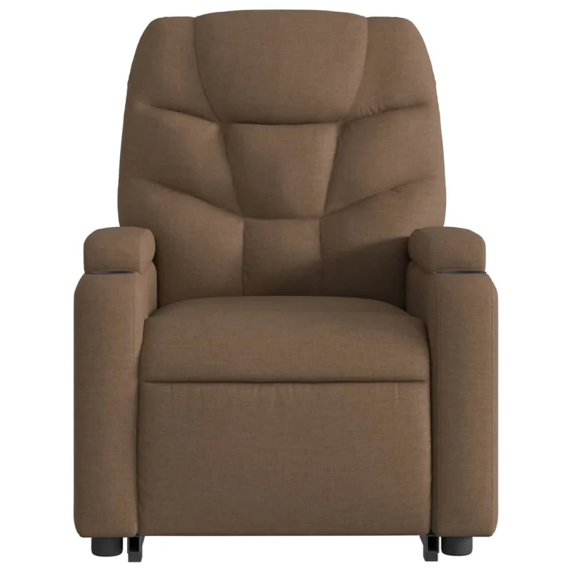 Fauteuil de relaxation TV fonction massage inclinable levage électrique en tissu marron DEC027016