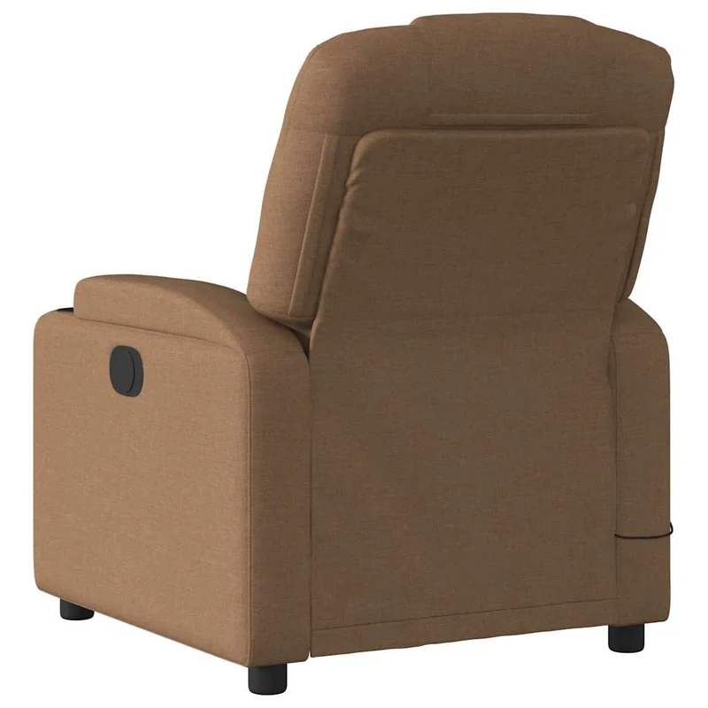 Fauteuil de relaxation TV fonction massage inclinable 6 points de massage en tissu marron DEC027019