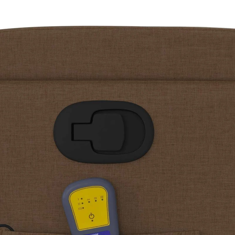 Fauteuil de relaxation TV fonction massage inclinable 6 points de massage en tissu marron DEC027019