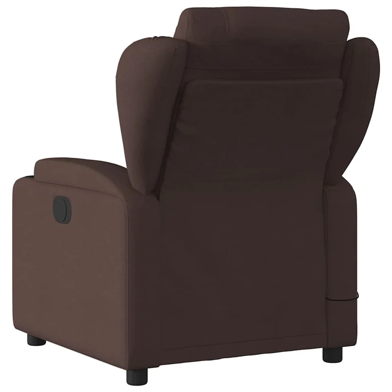 Fauteuil de relaxation TV fonction massage inclinable 6 points de massage en tissu marron foncé DEC026986