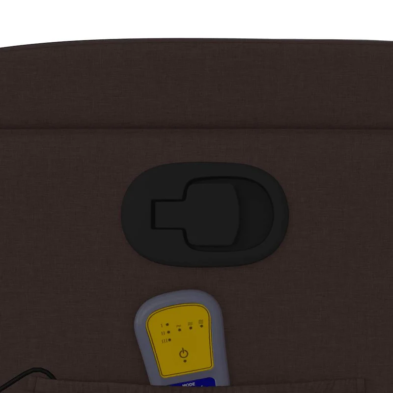 Fauteuil de relaxation TV fonction massage inclinable 6 points de massage en tissu marron foncé DEC026986