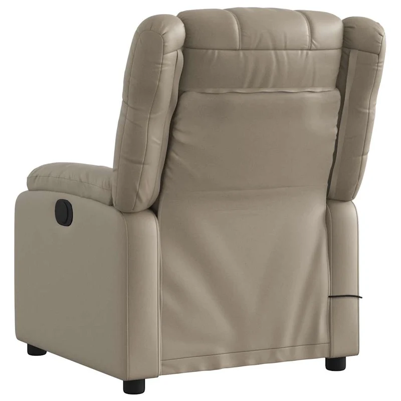 Fauteuil de relaxation TV fonction massage inclinable 6 points de massage en PVC cappuccino DEC026874